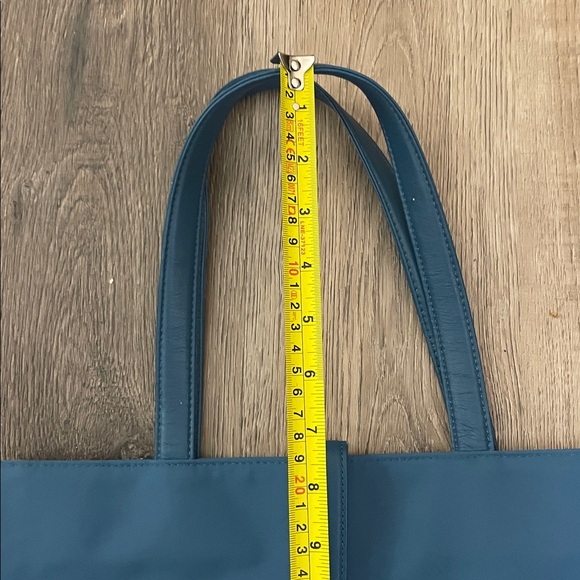 Agnes B Voyage Tote Bag Turquoise Blue Nylon Leather Bag Agnès B. France - Picture 11 of 11